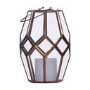 Brass and Glass Geo Lantern - 1 Set