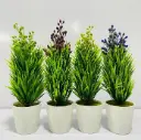 Artificial Grass Flower Plant with Plastic Pot