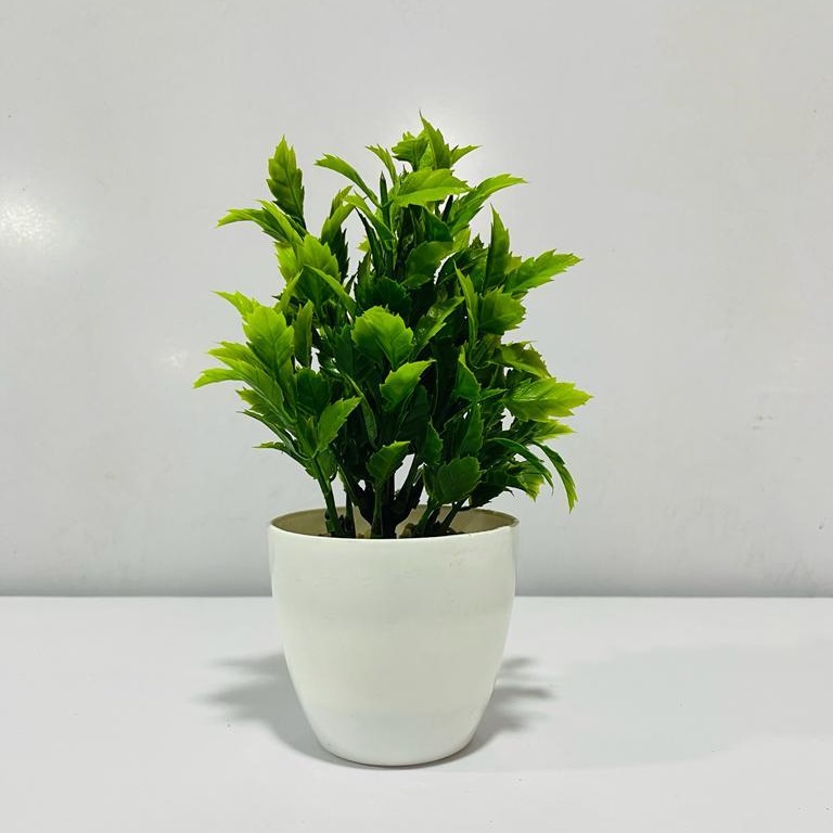 Artificial Leaf Plant with Plastic Pot