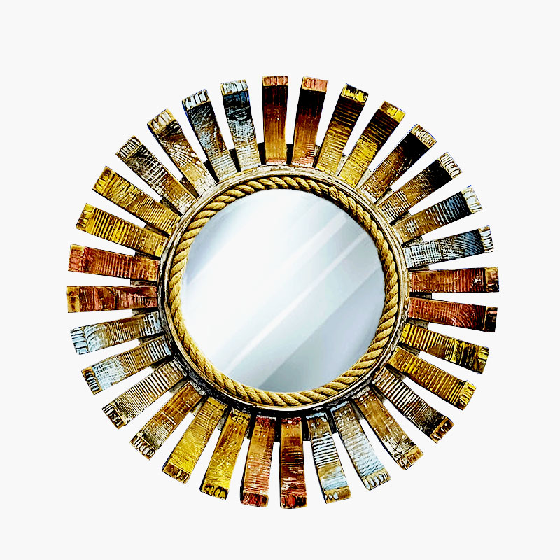 Vintage Medium Multi color Mirror Brooch