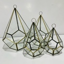 Brass Glass Terrarium Candle Holder Set of 4