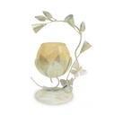 Golden Metal Candle Holder with Stand - White