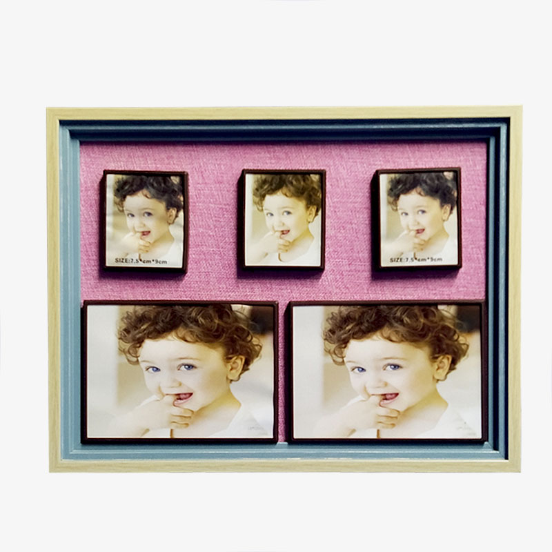 Magnetic Wooden Photo Frame - 5 photos