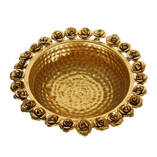 [SH-1781] Urli 19X19X5-Decorative Metallic Rose Urli for Floating Flowers