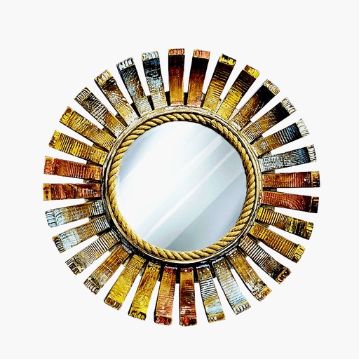 [K-11-CH18031] Vintage Medium Multi color Mirror Brooch