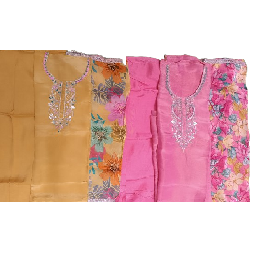 [KC LAJU TISSUE] Suit with Printed Dupatta